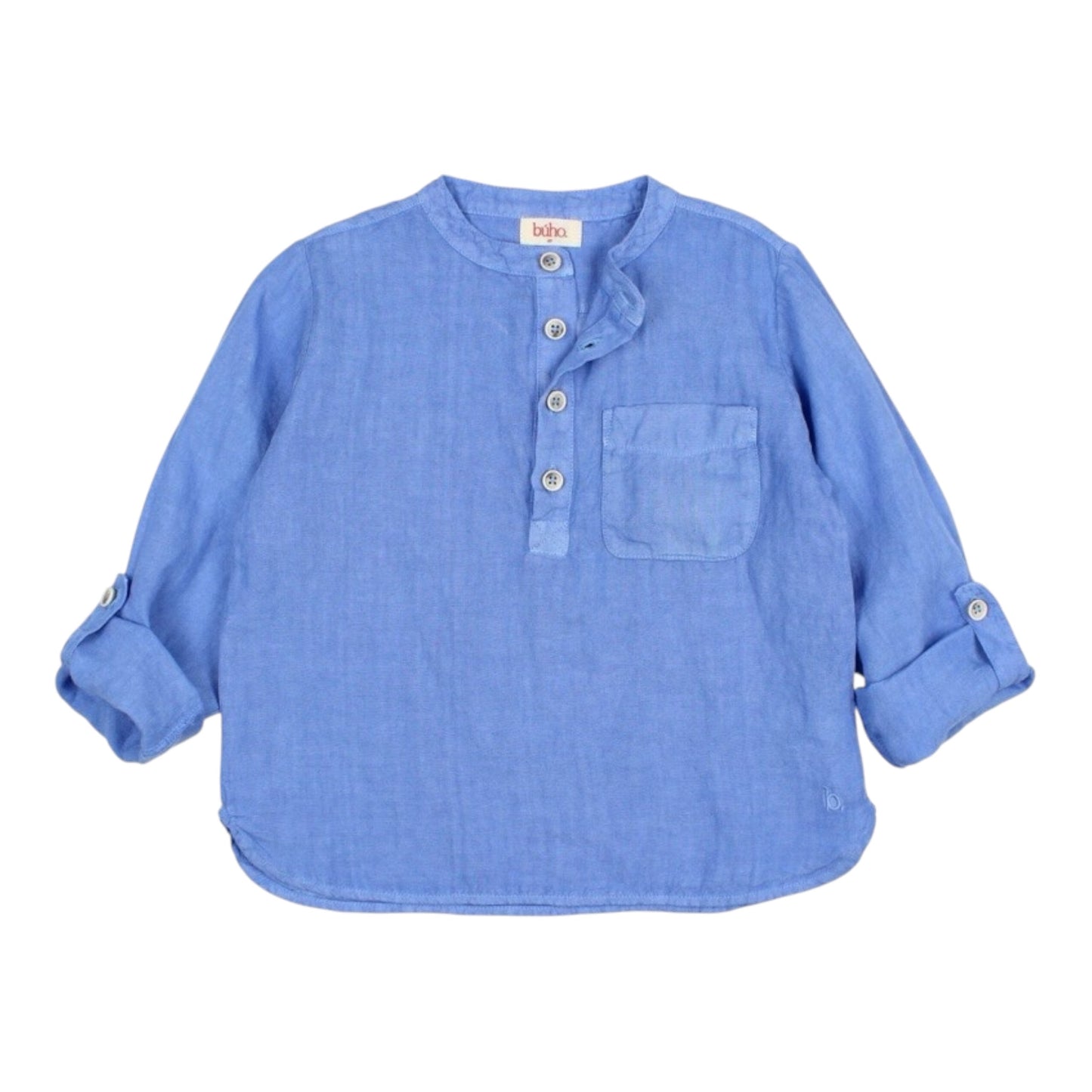 Hemd aus Leinen von Búho, Gr. 3-8 Jahre, Farbe: ocean blue