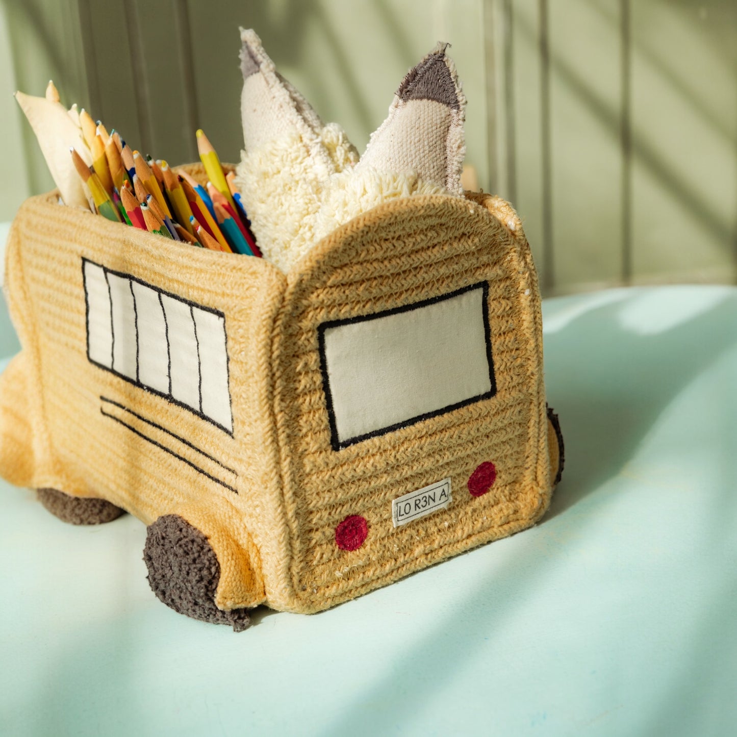 Mini school bus basket by Lorena Canals