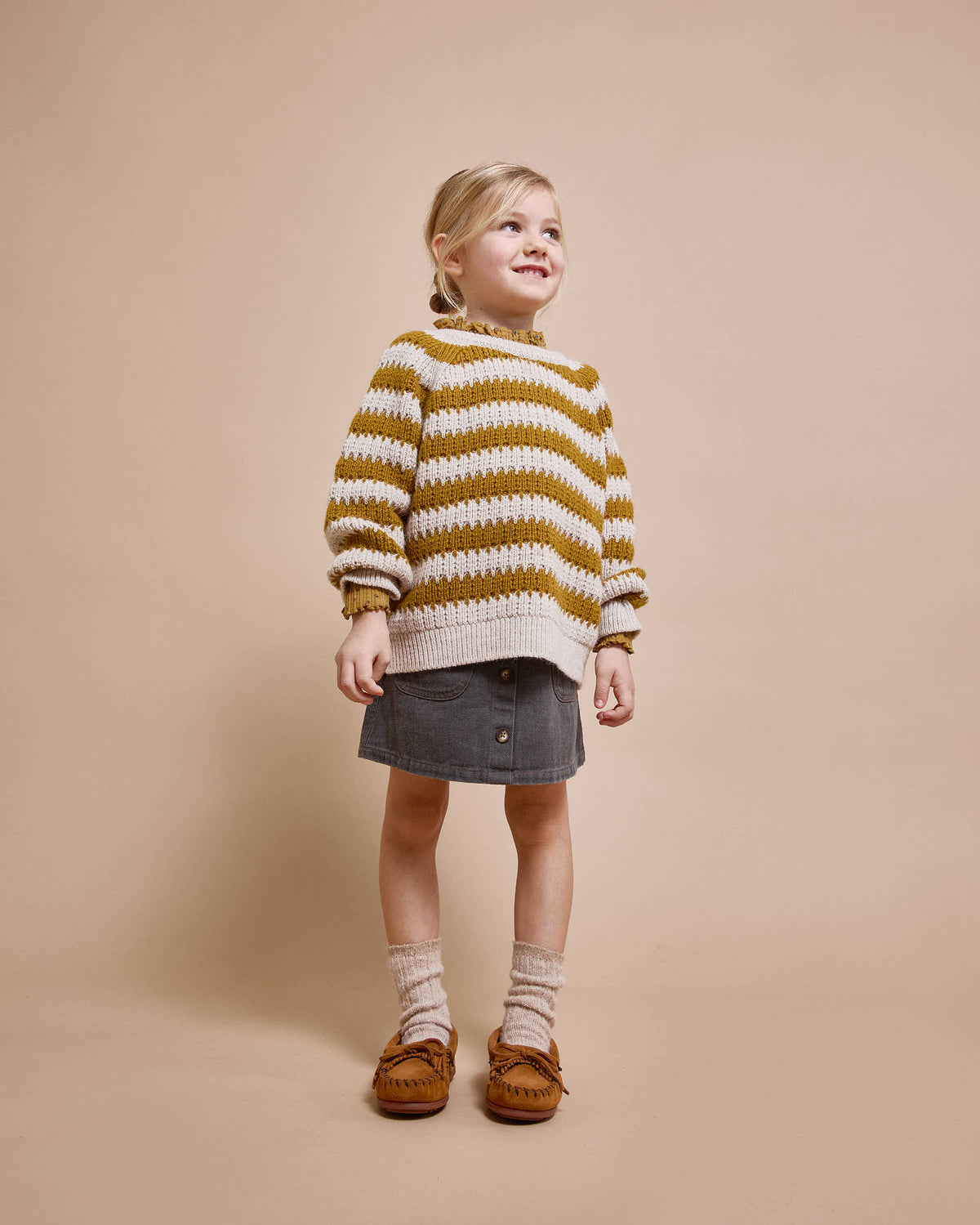 Falda vaquera de Búho, talla 3-12 años, color: gris vaquero