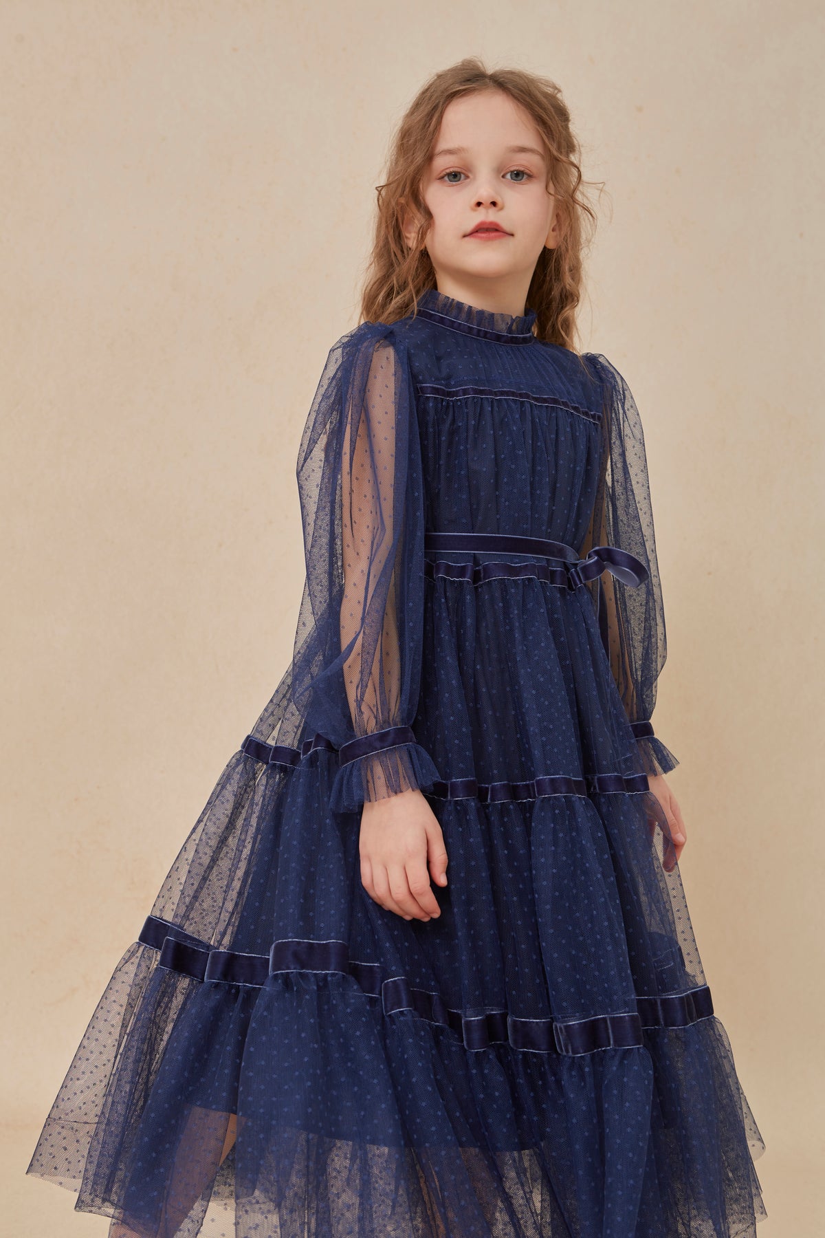 Kleid Valentina von C‘ era una Volta, 3-8 Jahre, Farbe: navy blue