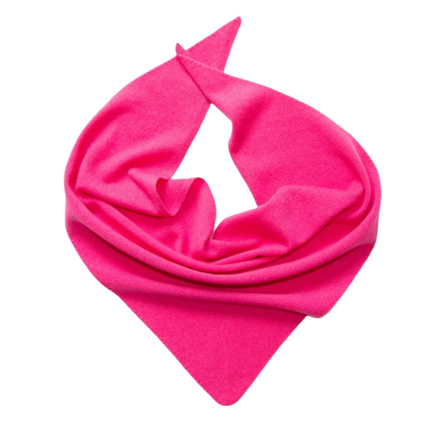 Bufanda triangular de 100% cachemira de Papa Lobster, 120x45cm, color: rosa neón