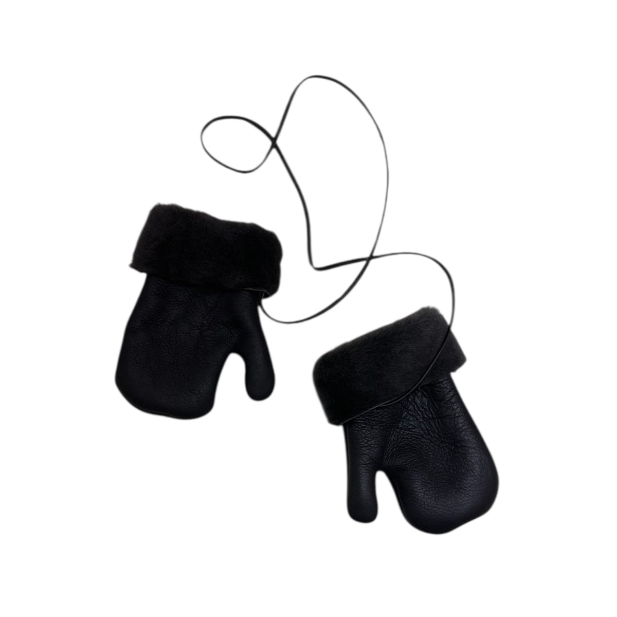 Lambskin mittens by Pépé, size 2-4 years, color: dark brown