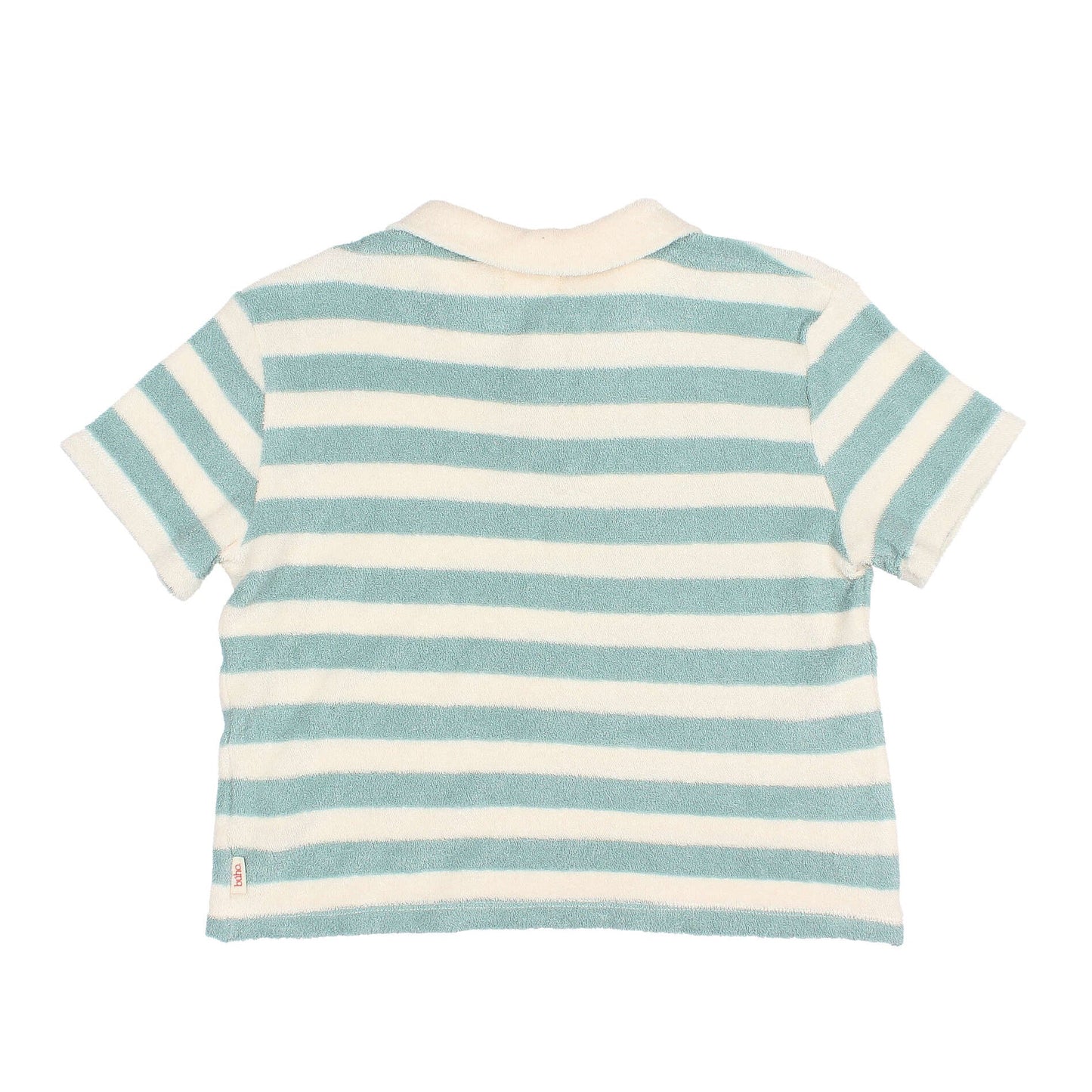 Striped Terry Polo by Búho, sizes 3-8 years, color: green moss