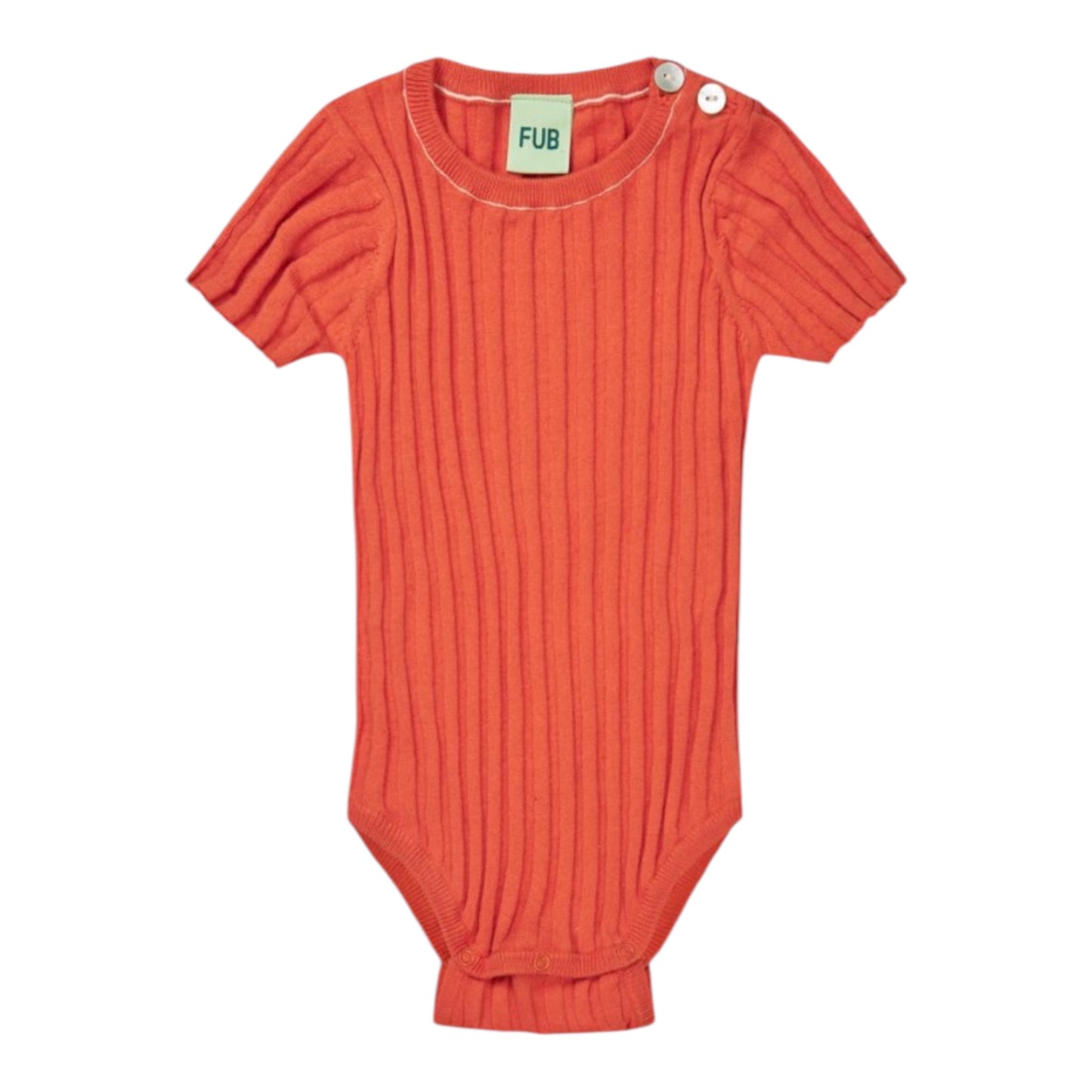 Body de canalé de Fub fabricado en 100% algodón orgánico, tallas 62-92, color mandarina