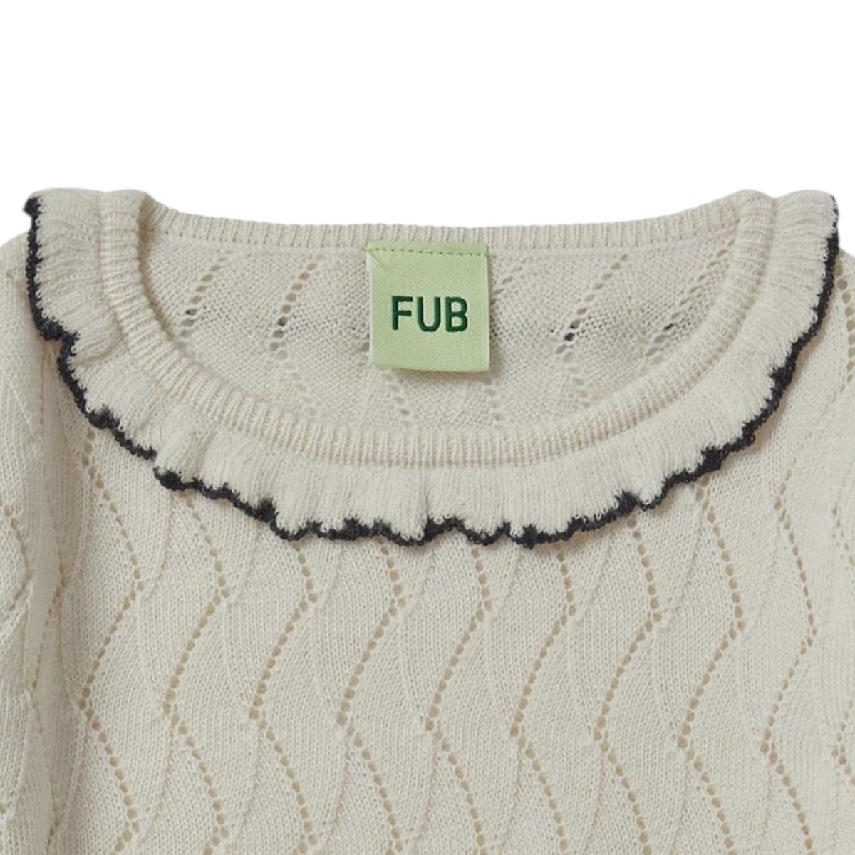 Jersey de punto de Fub en 100% lana merino, talla 100-150, color crudo
