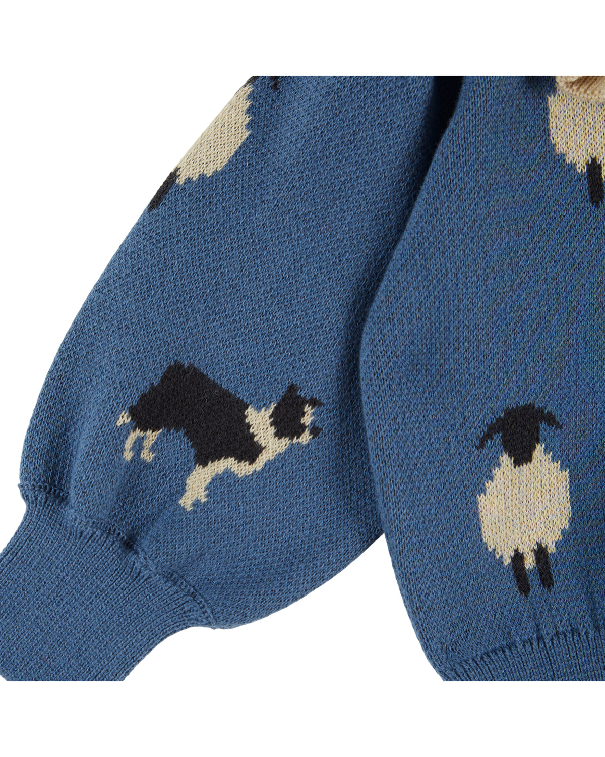 Jacquardjacke mit Schafmuster von Emile et Ida, Gr. 6-24 Monate, Farbe: blue