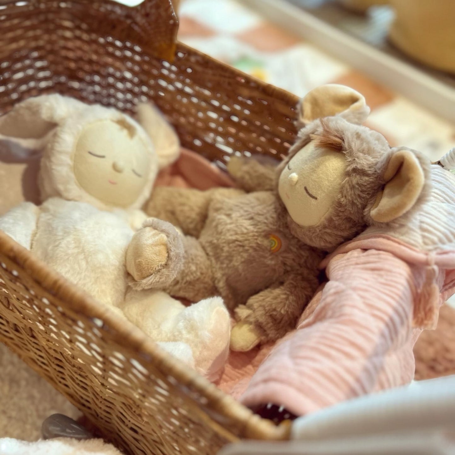 Oveja de peluche de Olliella, color: blanco roto