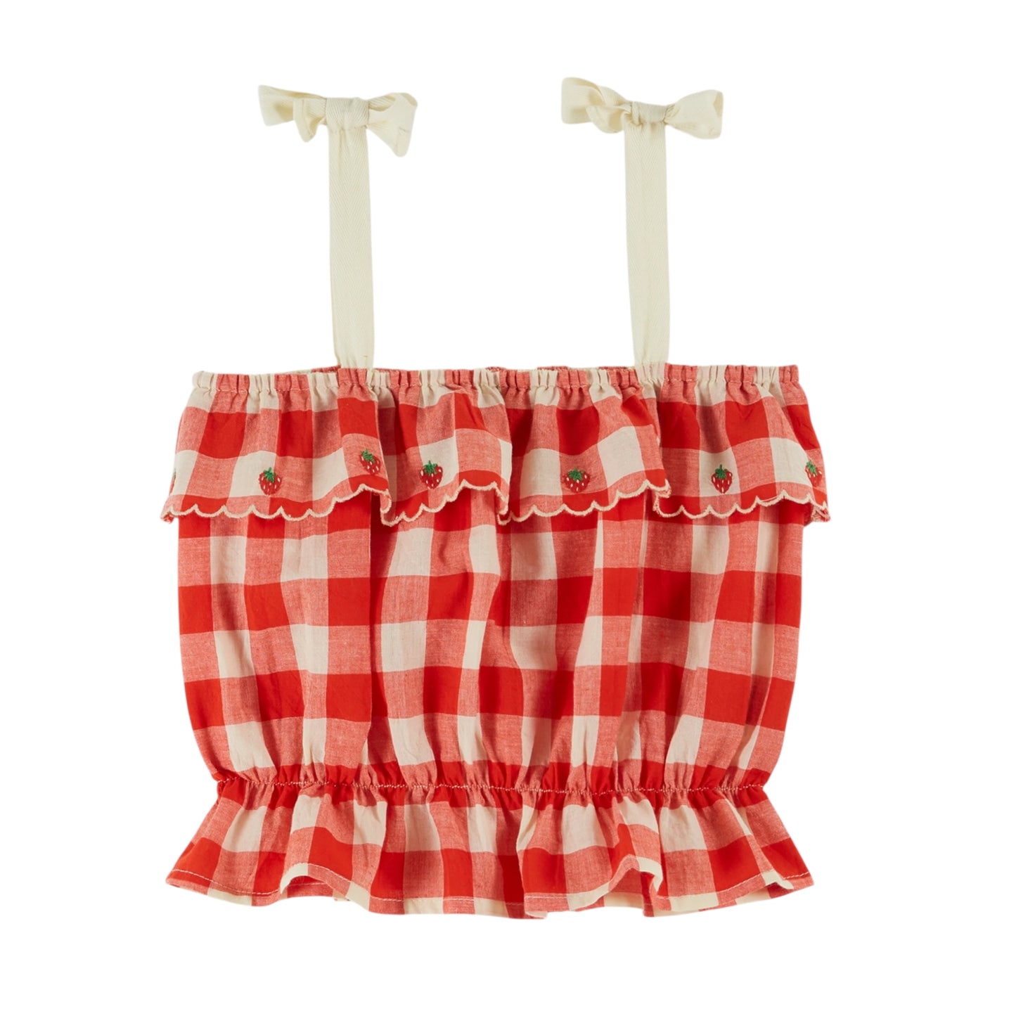 Checked top by Emile et Ida, size 4-8 years, color: vichy red