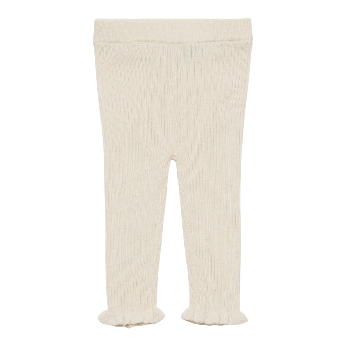 Knitted Merino wool trousers with ruffle by Fub, size 74, color: ecru/ dark blue