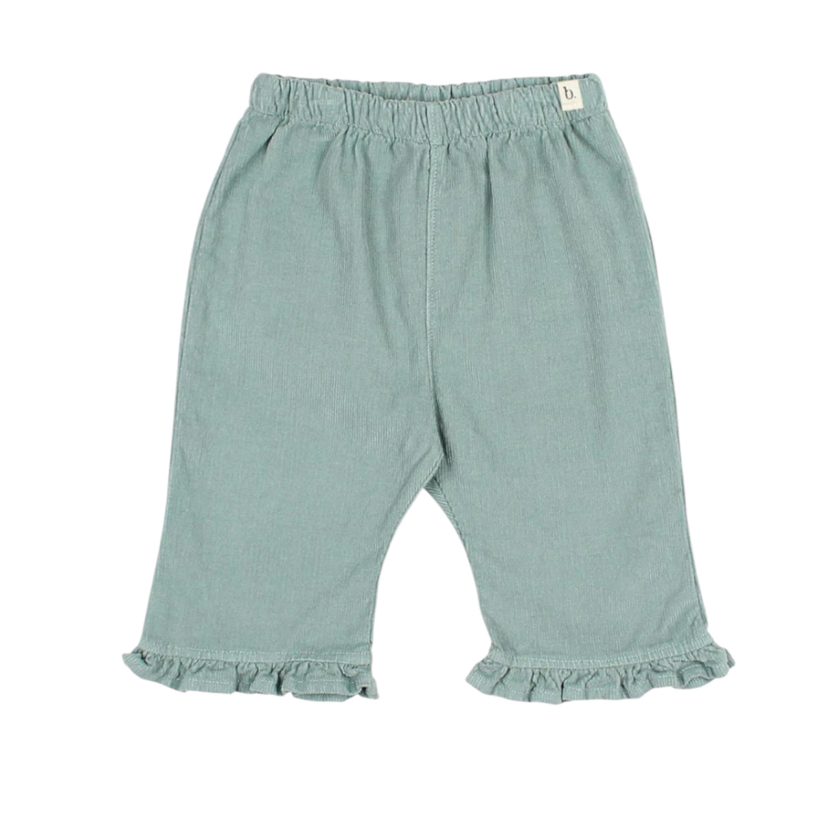 Soft microcord trousers by Búho, sizes 3-12 months, colour: alpine green