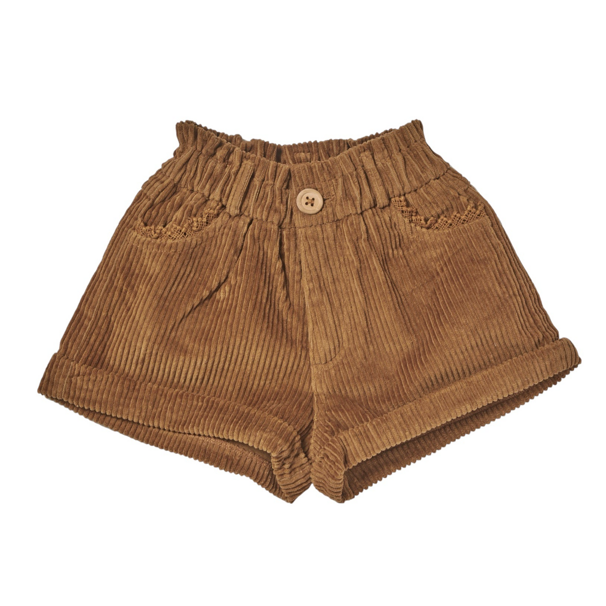 Corduroy shorts from Bonheur du jour Paris, size. 2-10 years, color: cognac