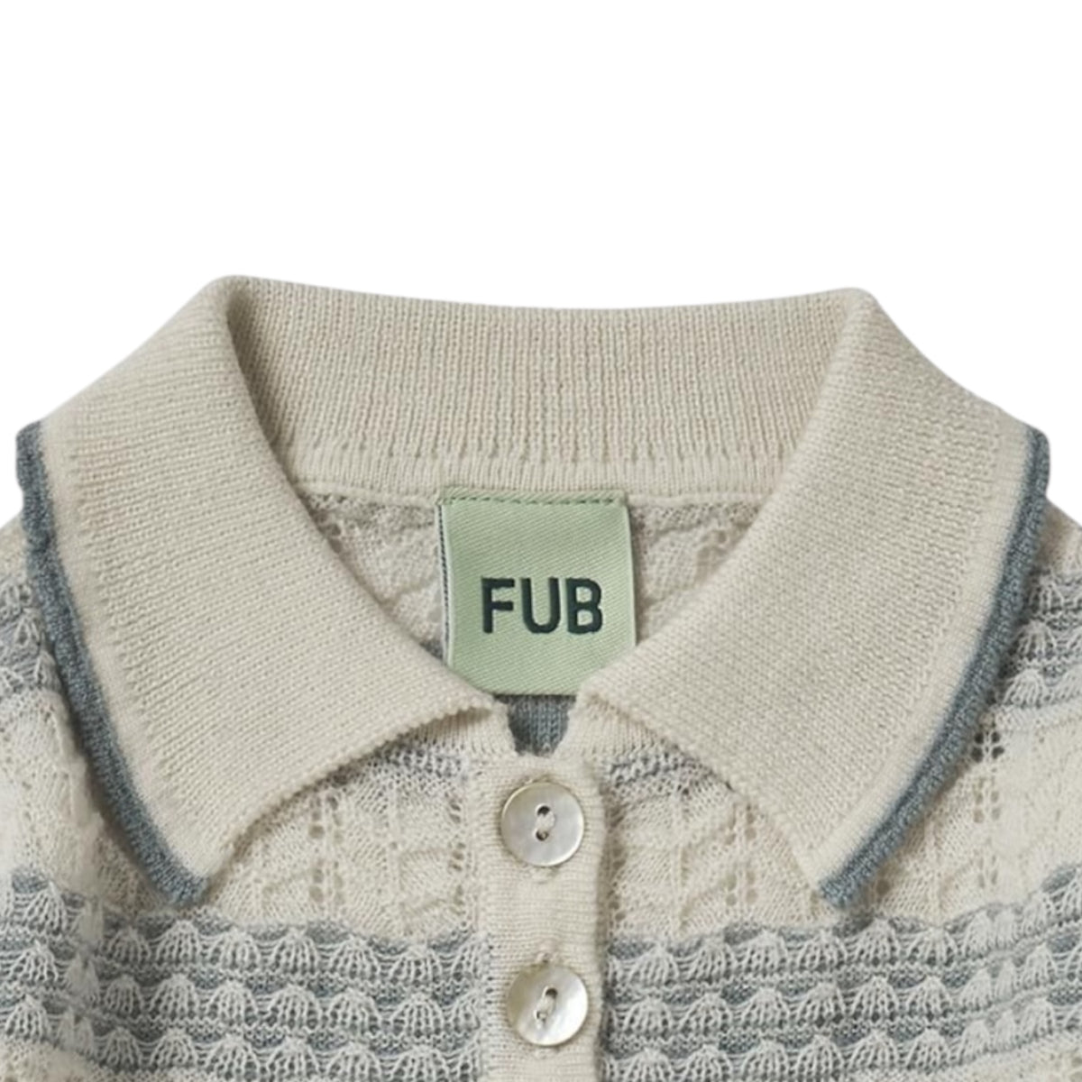 Strick-Kleid von Fub aus 100% Merinowolle, Gr. 62-92 Farbe: ecru/ misty green