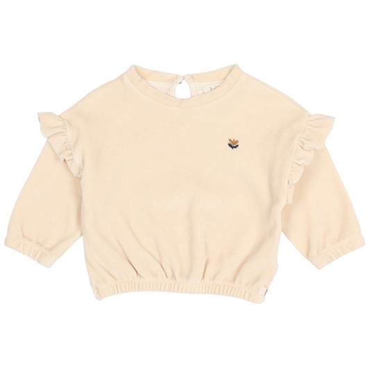 Samt Sweatshirt von Búho, Gr. 3-6 Monate, Farbe: ivory