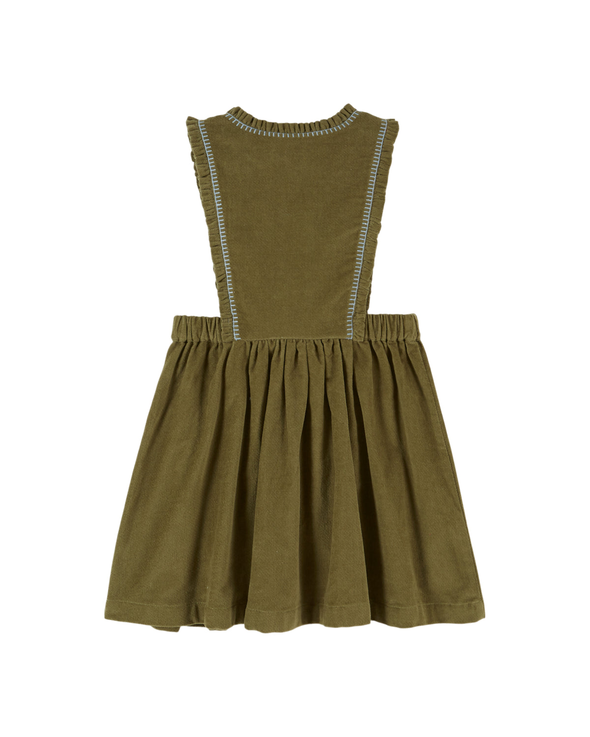 Bestickter Schürzenkleid von Emile et Ida, Farbe: samt pistazie