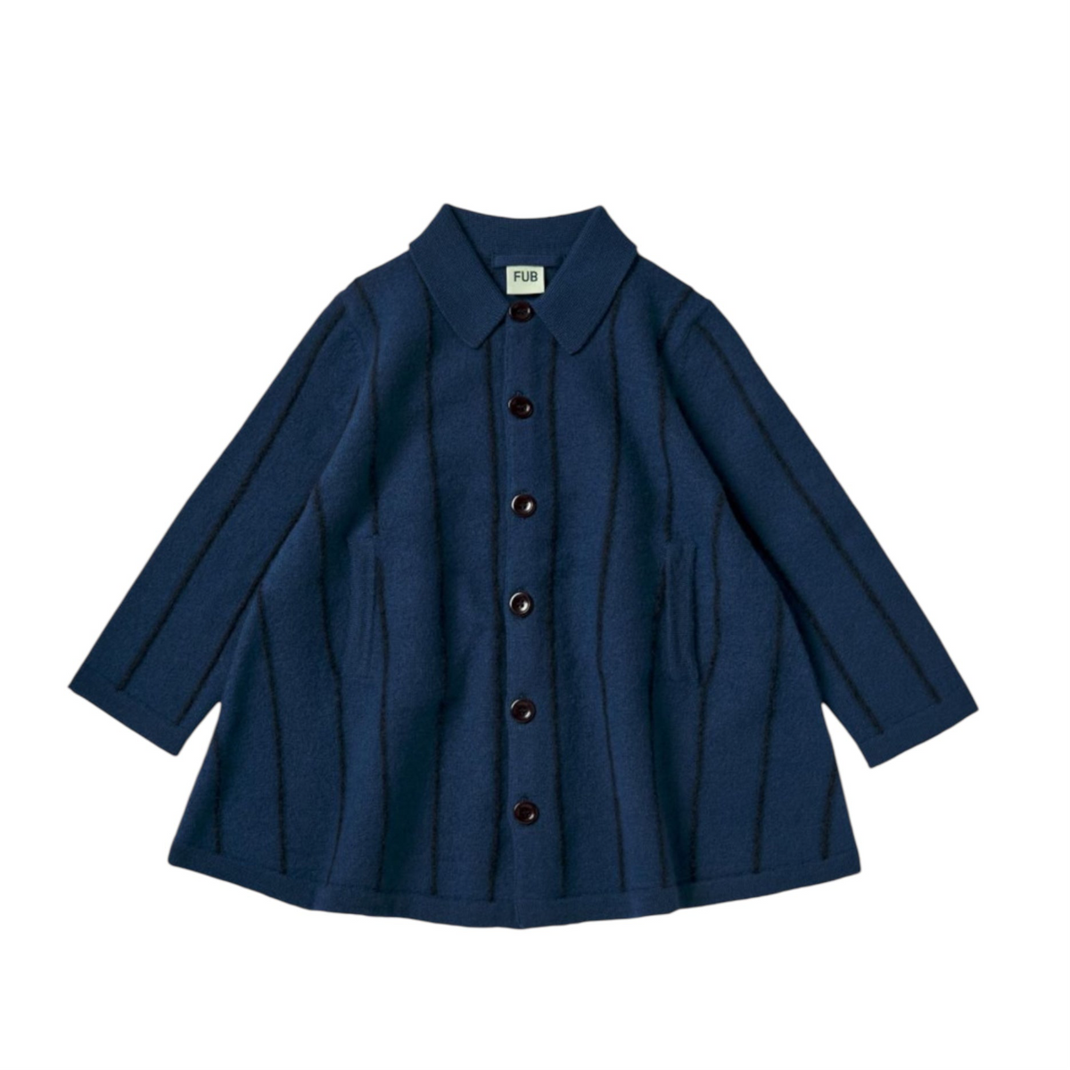 Felted merino wool coat by Fub, sizes 80-140, color: pond blue