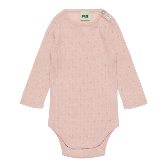 Baby Pointelle Body aus Merinowolle von Fub, Gr. 56-92, Farbe: pale rose