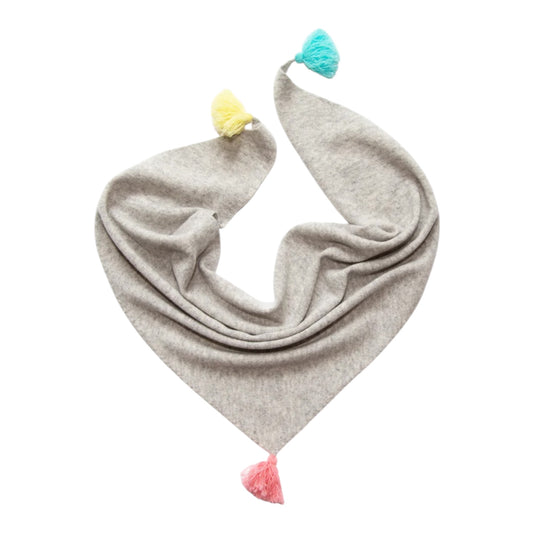 Dreieckstuch von Papa Lobster, Gr. 1+2 aus 100% Kaschmir, Farbe: light grey melange