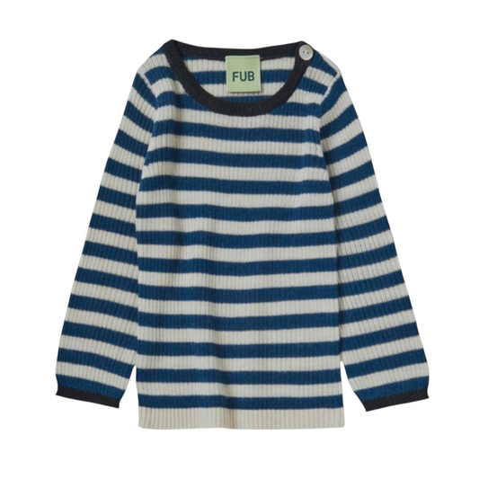 Ripp Shirt aus Merinowolle von Fub, 56-92, Farbe: ecru/ royal blue