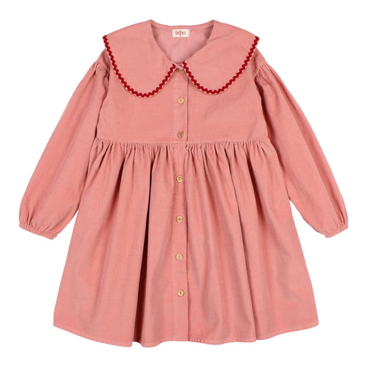 Soft Velour Dress von Búho, 3-6 Jahre, Farbe: peony