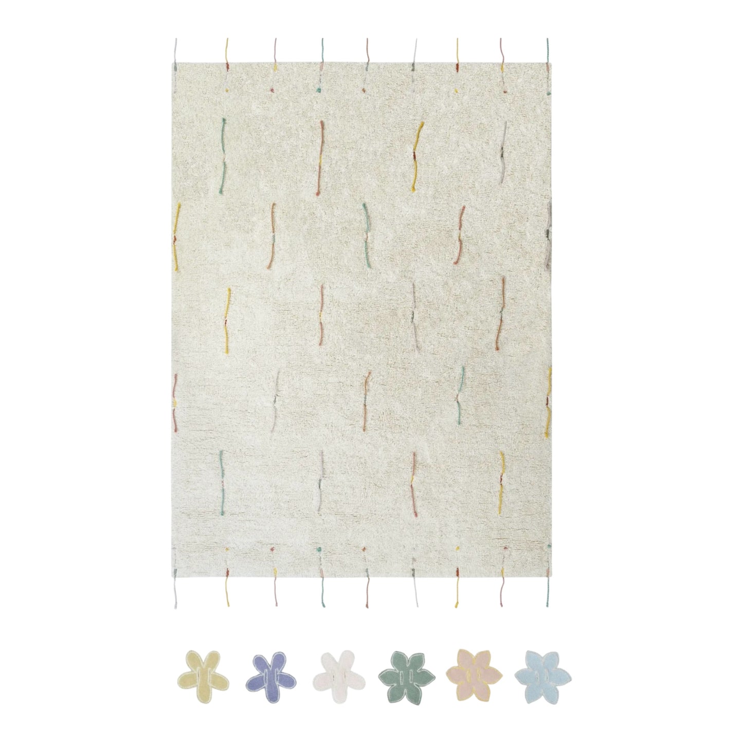 Waschbarer Teppich „Wilde Blumen“ von Lorena Canals
