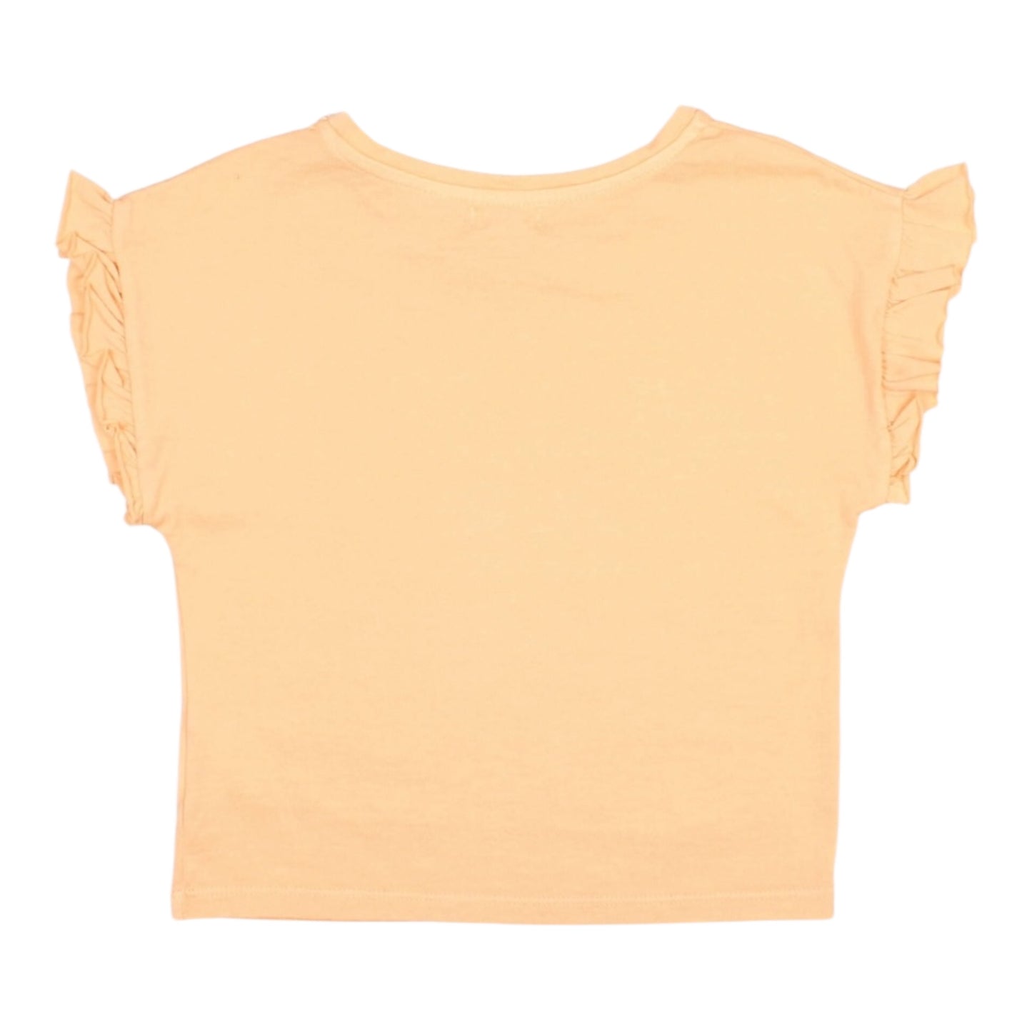 Camiseta con volantes de Búho, talla 3-4 años, color: albaricoque