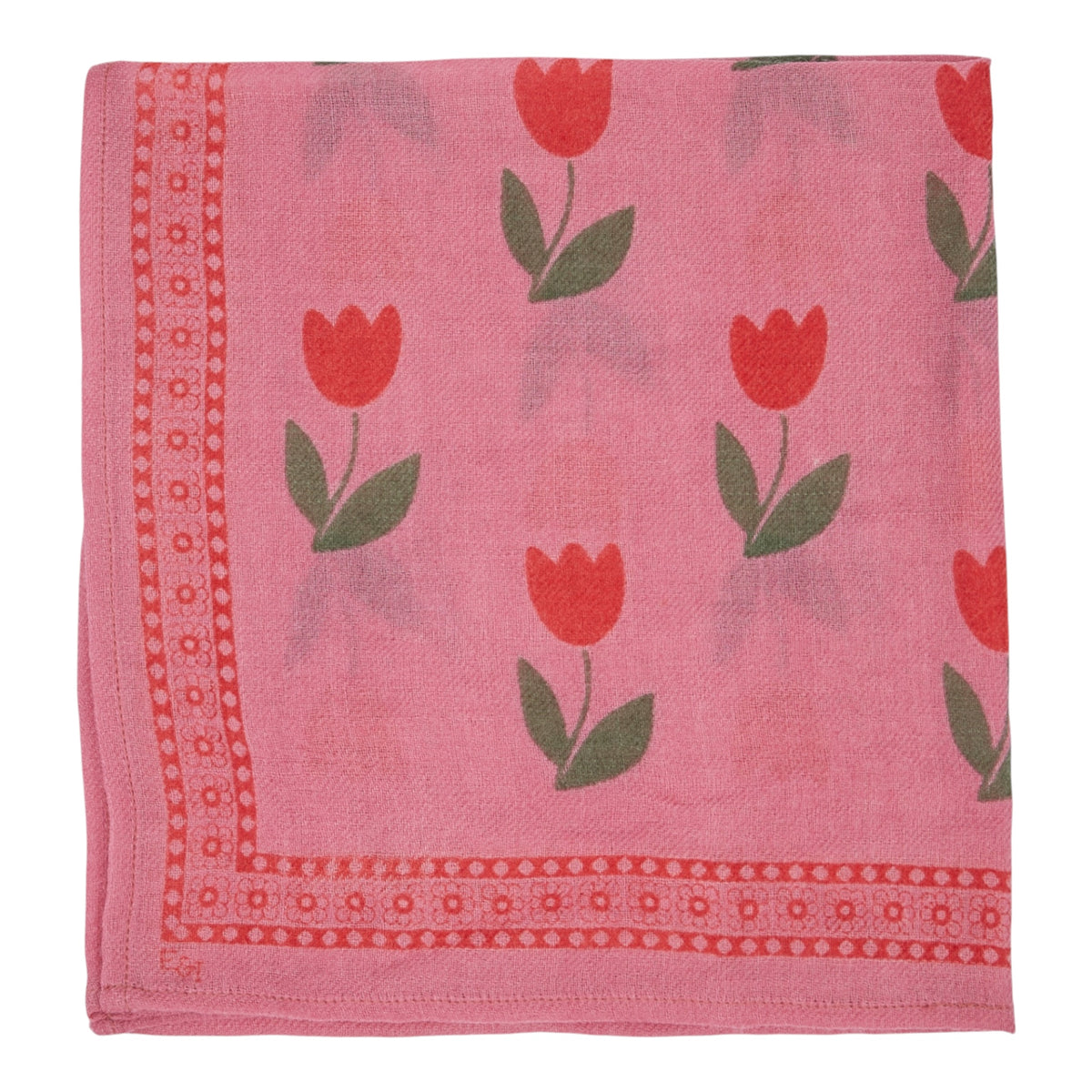Schal mit Tulpen aus 100 % Wolle von Emile et Ida