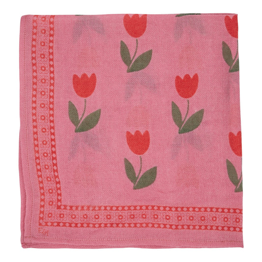 Schal mit Tulpen aus 100 % Wolle von Emile et Ida