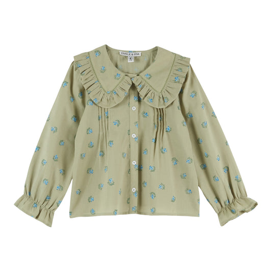 Gemusterte Bluse von Emile et Ida, 3-6 Jahre, Farbe: johannisbeere