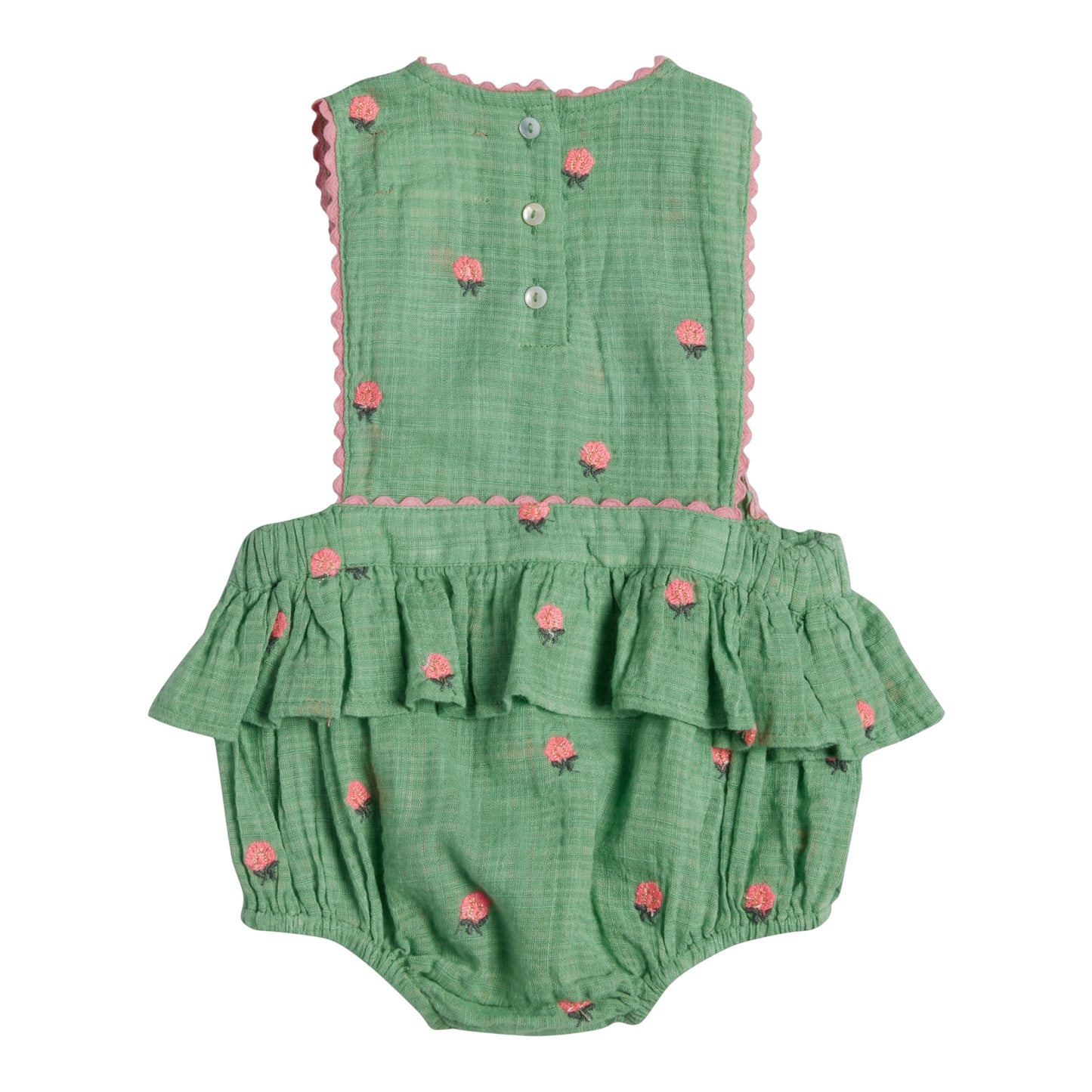 Romper from Bonheur du jour Paris, size 6-18 months, color: vert