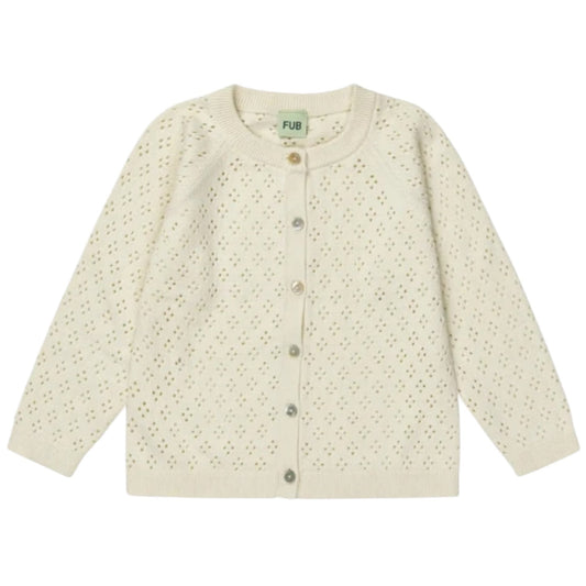 Strickjacke von Fub aus 100% Bio-Baumwolle, Gr. 62-90, Farbe: ecru