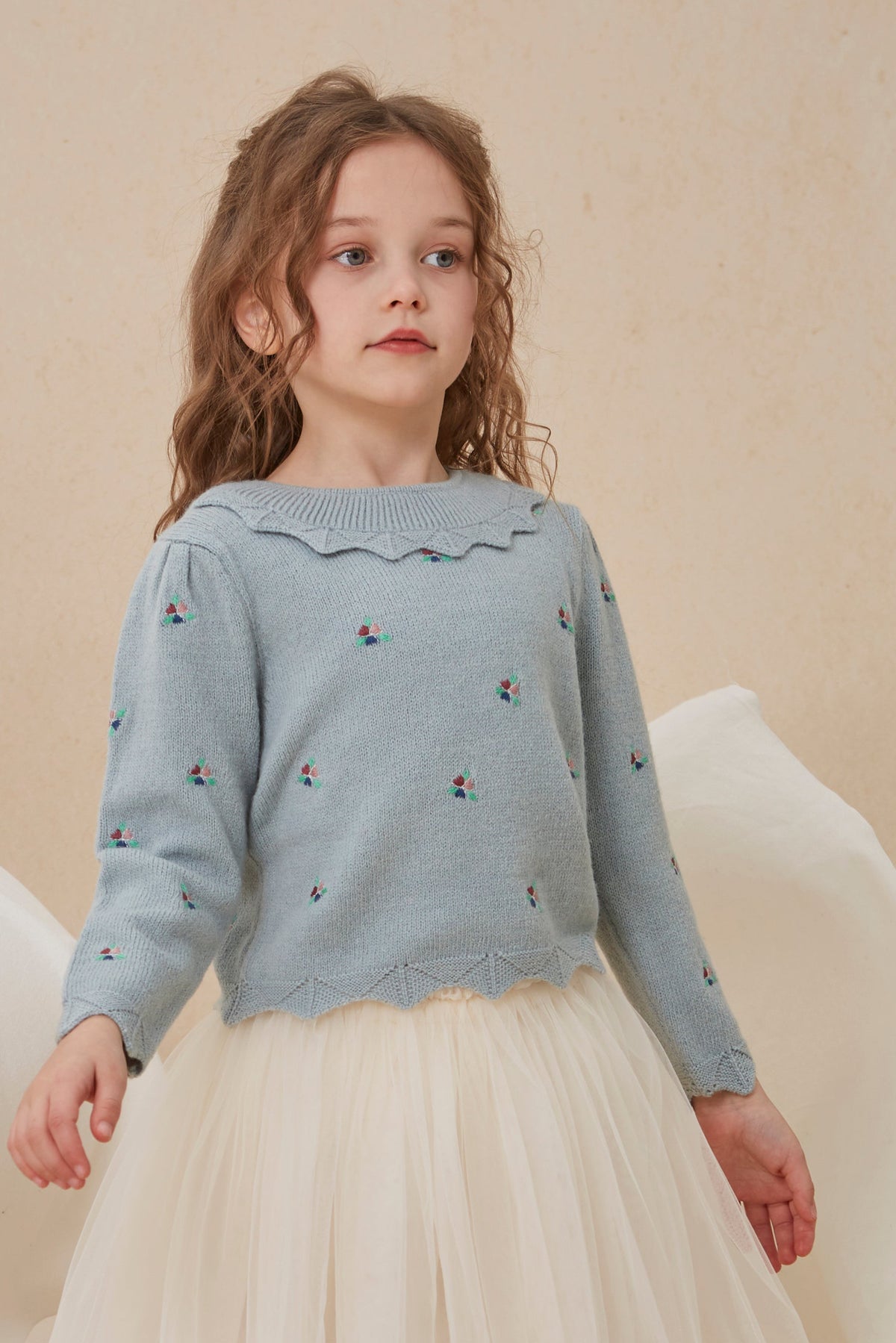Pullover Lana von C‘ era una Volta, 3-8 Jahre, Farbe: dusty blue