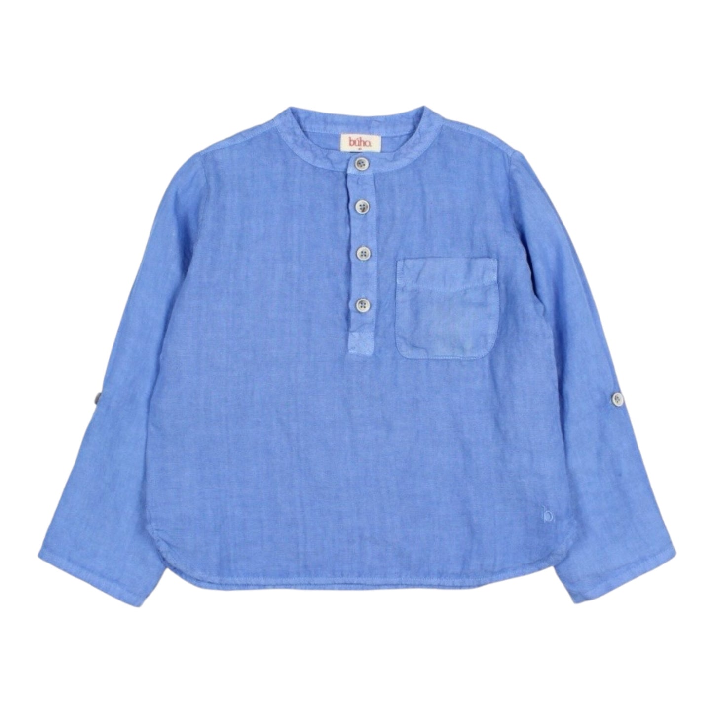 Hemd aus Leinen von Búho, Gr. 3-8 Jahre, Farbe: ocean blue