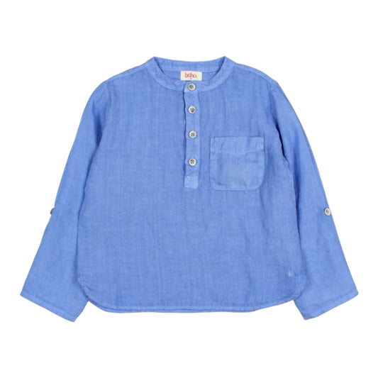 Hemd aus Leinen von Búho, Gr. 3-8 Jahre, Farbe: ocean blue