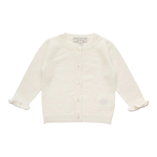 Strickjacke aus Kaschmir von Papa Lobster, Gr. 68-92, Farbe: white