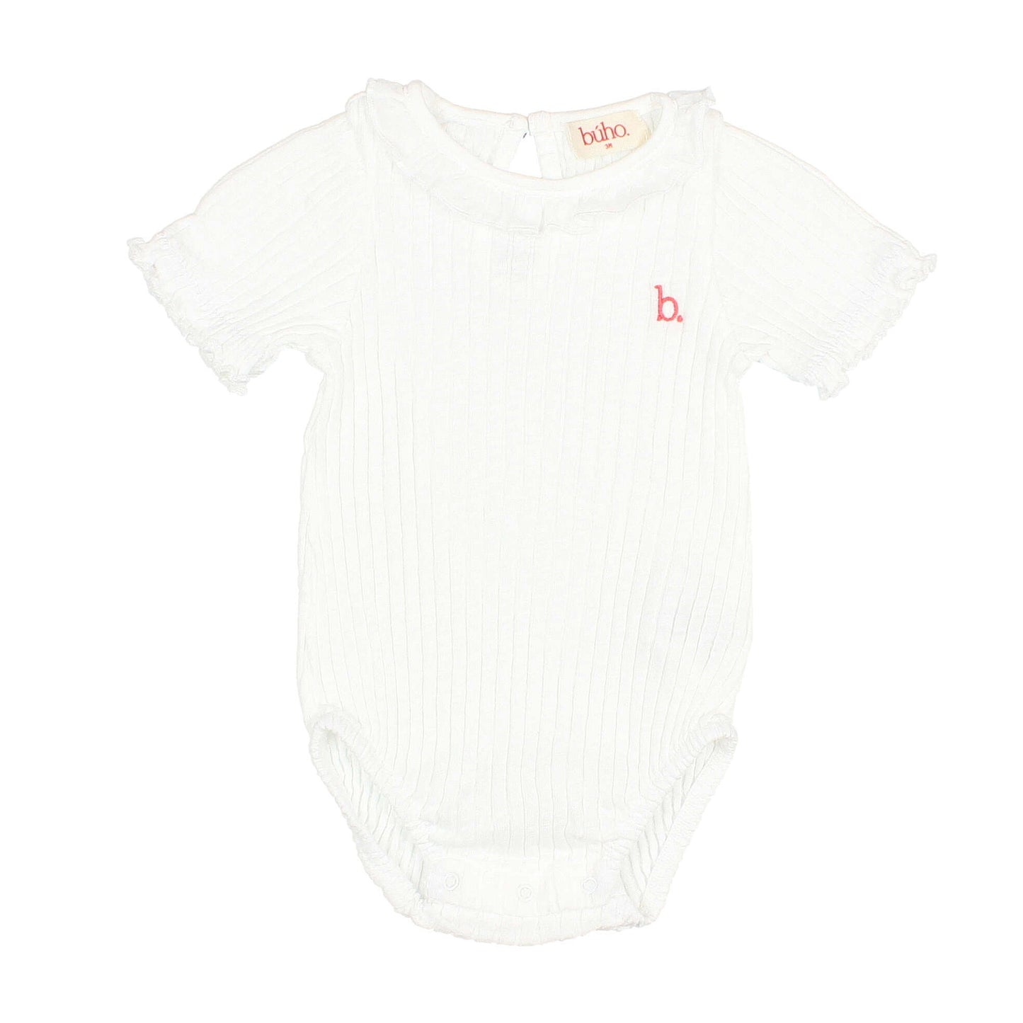 Body de canalé de Búho, talla 3-24 meses, color: white