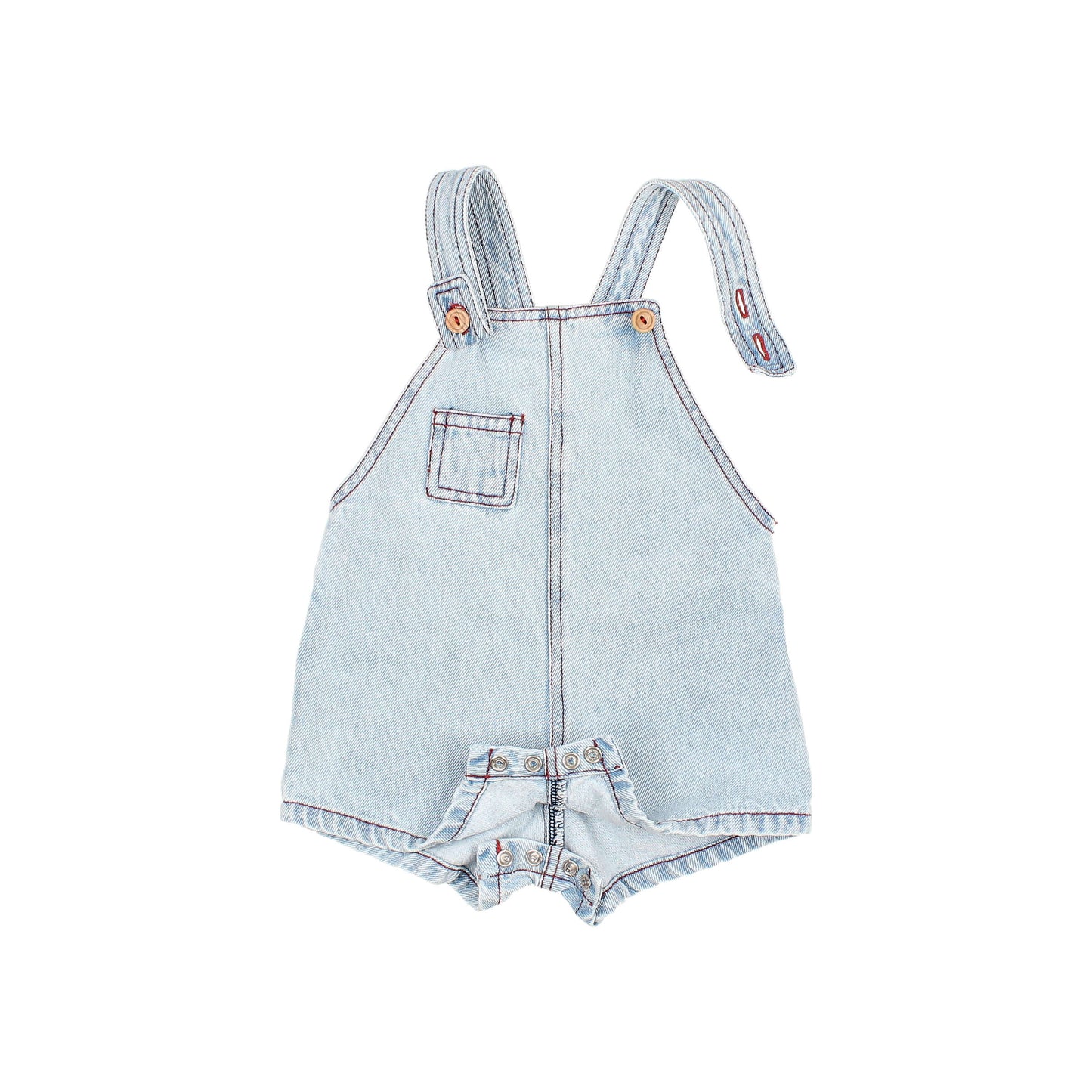 Peto vaquero de Búho, talla 3-24 meses, color: denim bleached