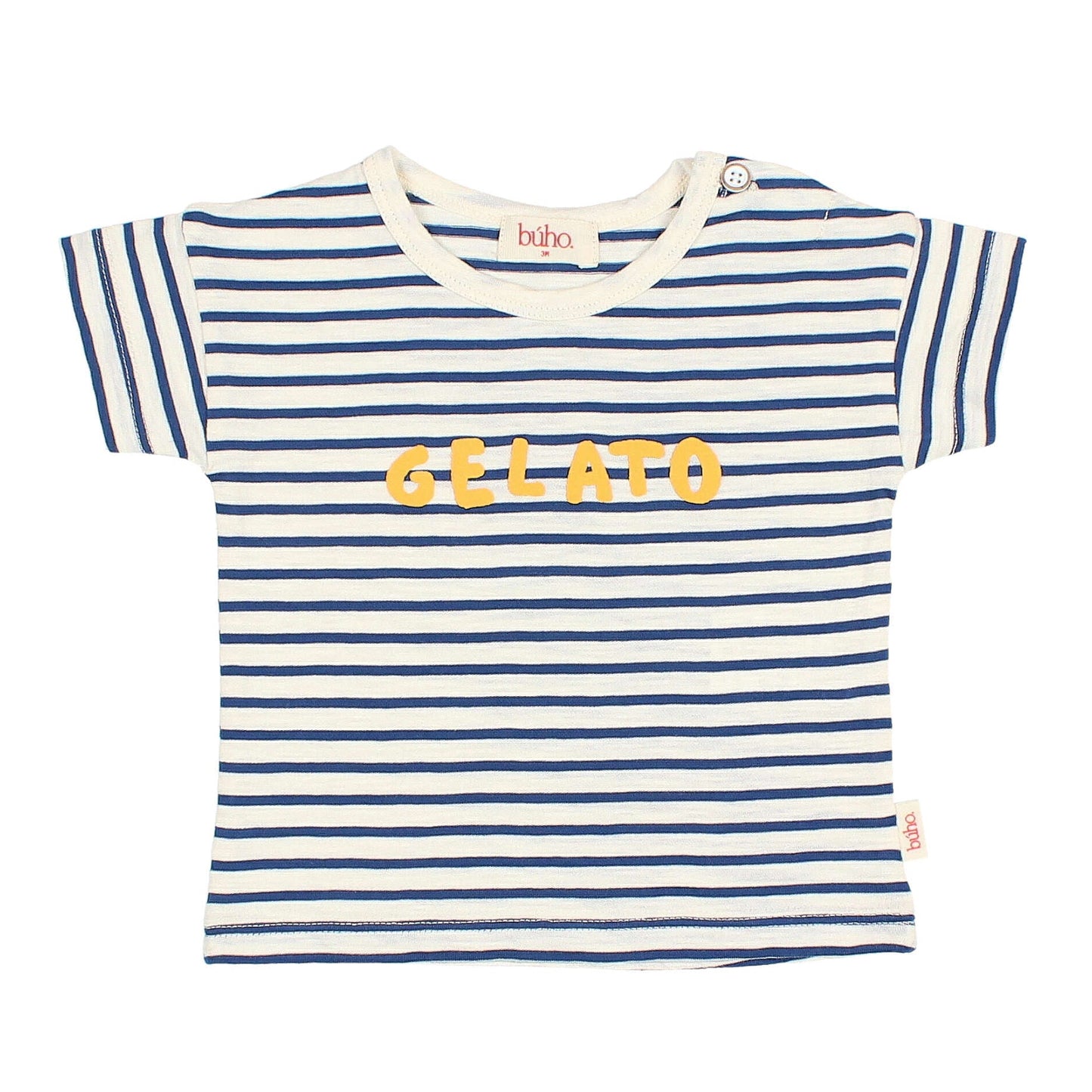 Camiseta de rayas de Búho, talla 3-24 meses, color: azul marino