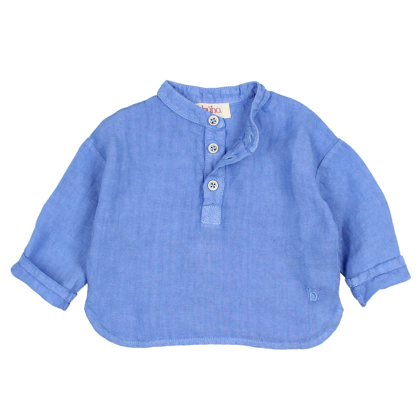 Hemd aus Leinen von Búho, Gr. 3-24 Monate, Farbe: ocean blue