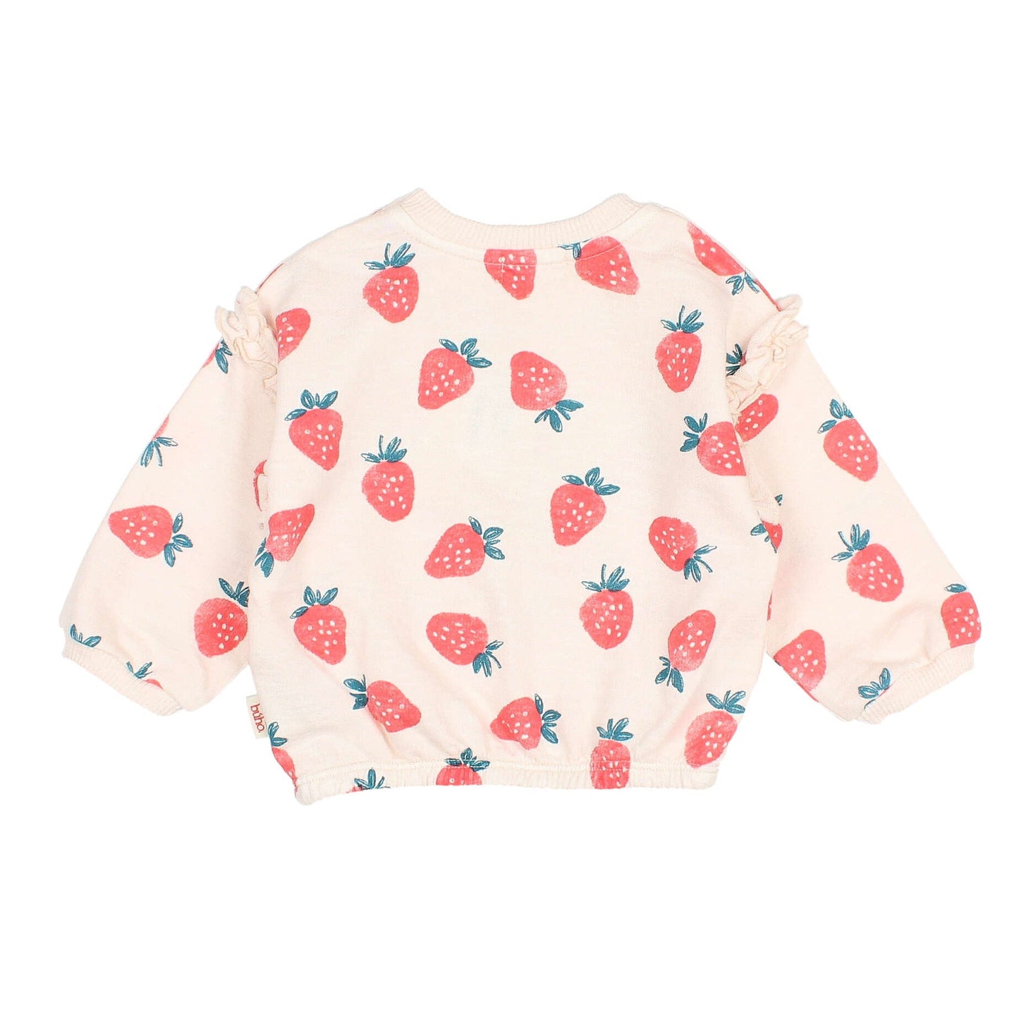 Sweatshirt with strawberries by Búho, size 3-24 months, color: cream pink
