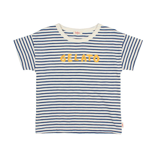 Gestreiftes Gelato T-Shirt von Búho, Gr. 3-8 Jahre, Farbe: navy