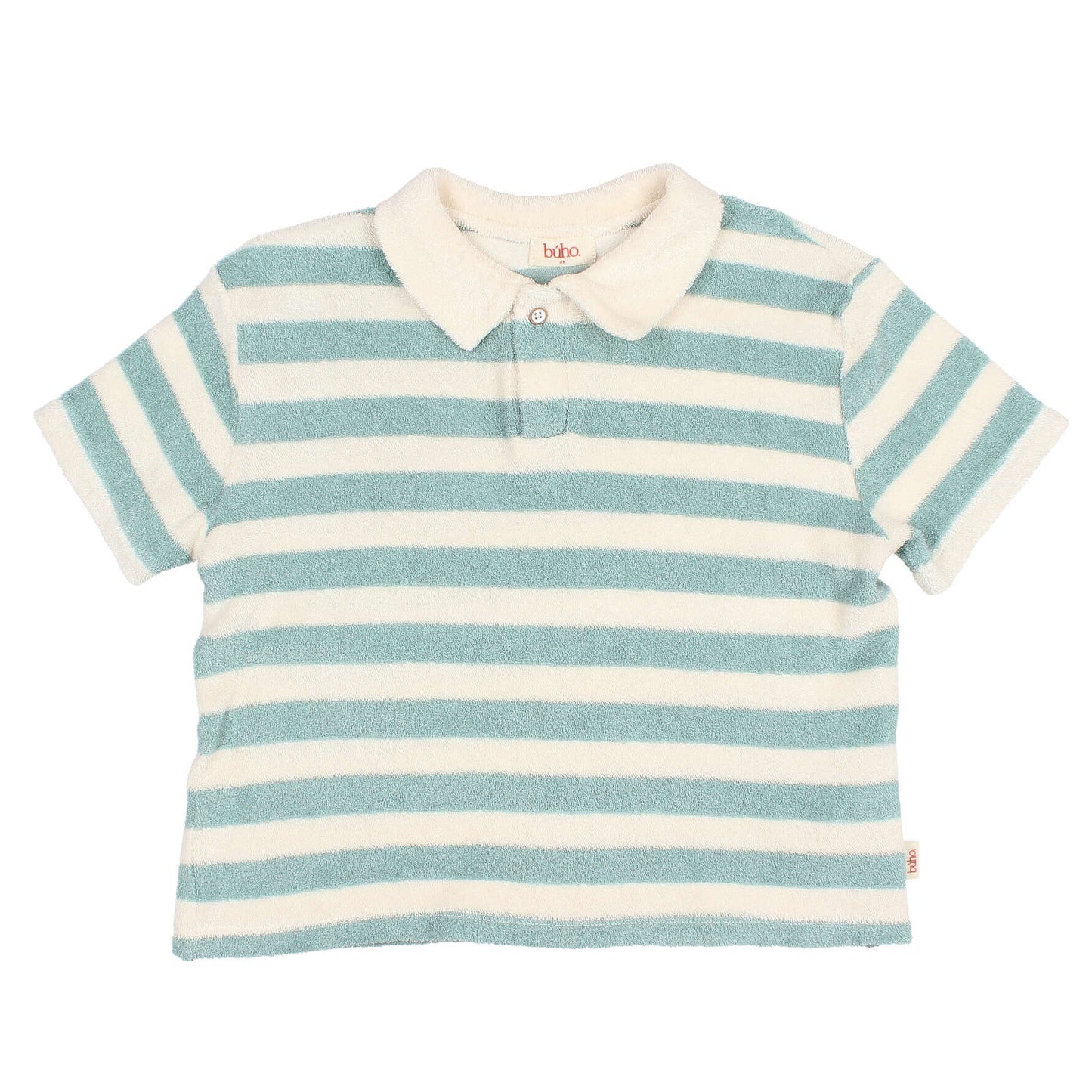 Gestreiftes Terry Polo von Búho, Gr. 3-8 Jahre, Farbe: green moos