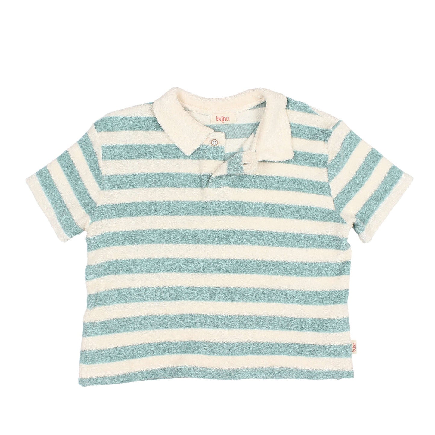 Gestreiftes Terry Polo von Búho, Gr. 3-8 Jahre, Farbe: green moos