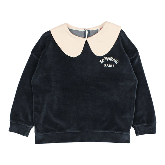Velvet Sweatshirt von Búho, 3-6 Jahre, Farbe: whale