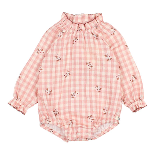 Vichy Romper von Búho, 3-24 Monate, Farbe: peony