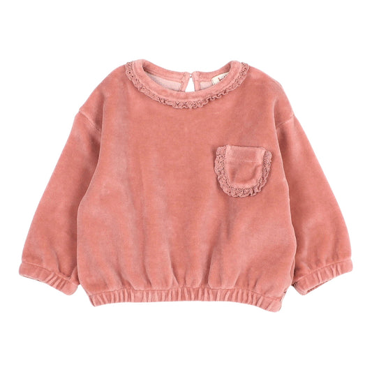 Velvet Sweatshirt von Búho, 6-24 Monate, Farbe: peony