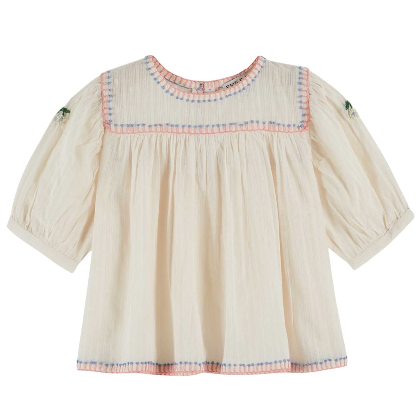 Blusa con bordado de Emile et Ida, talla 3-8 años, color: crema