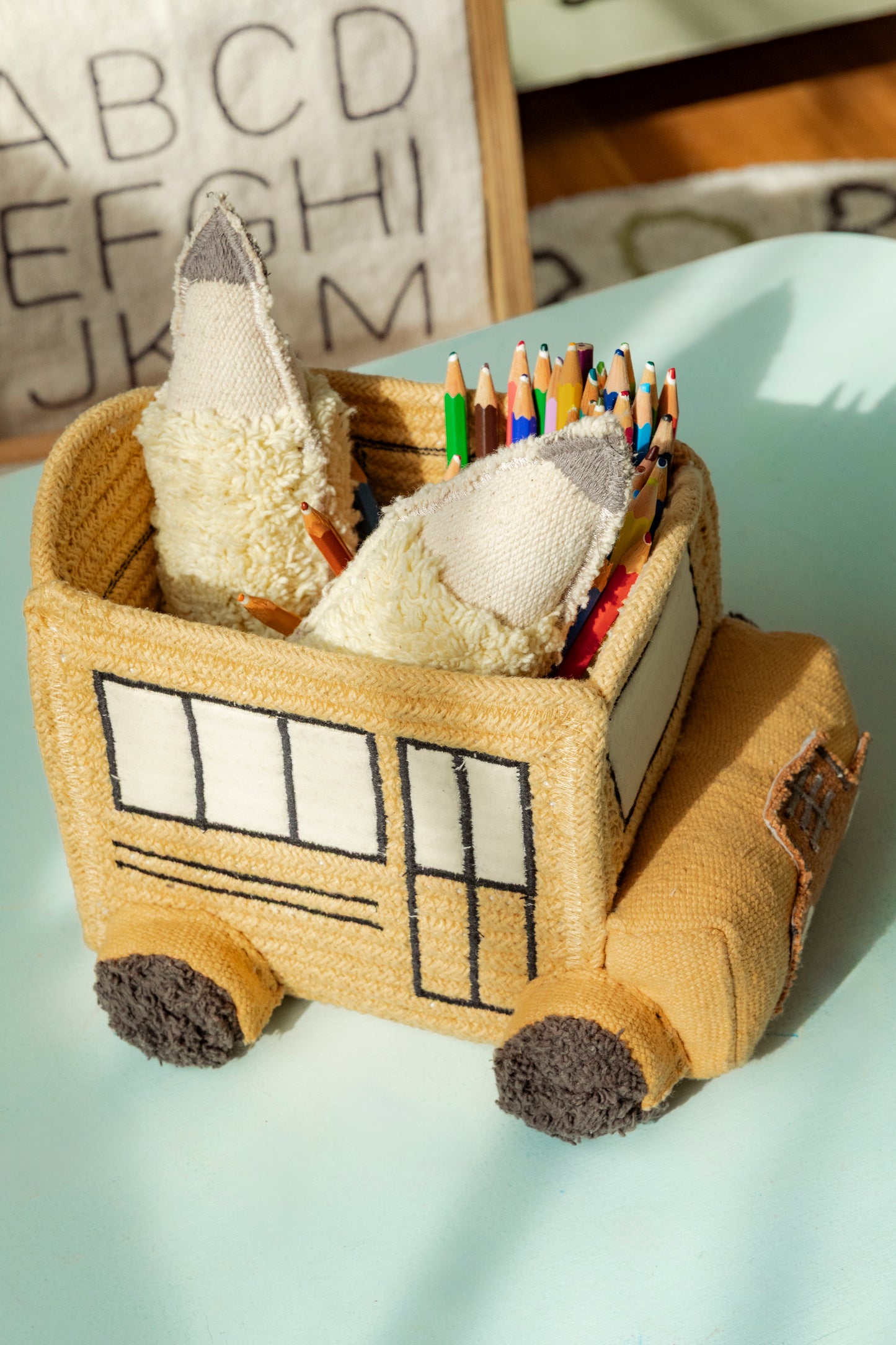 Mini school bus basket by Lorena Canals