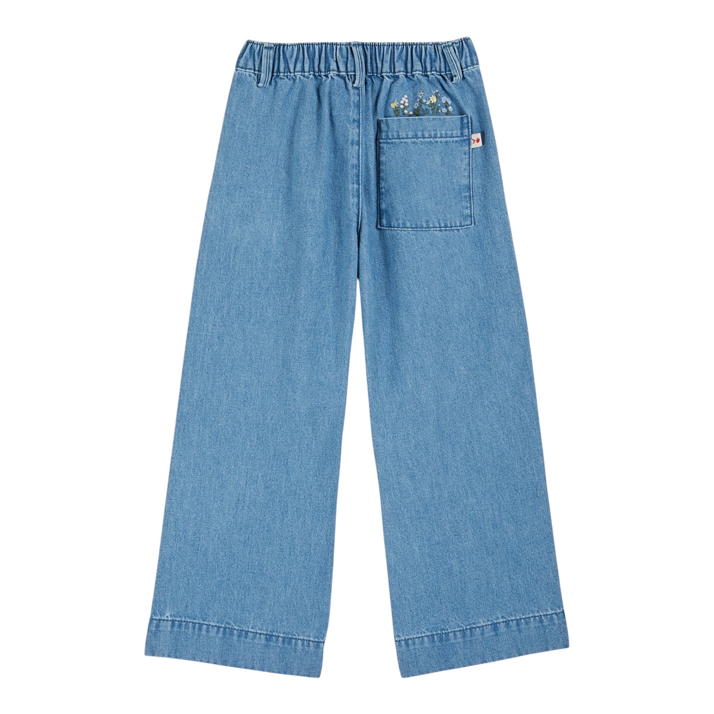 Jeans mit Blumenstickerei in der Tasche von Emilie et Ida, Gr. 3-10 Jahre