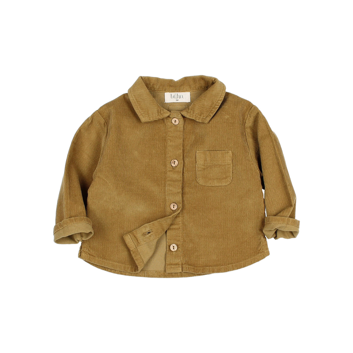 Micro cord shirt by Búho, sizes 6+9 months, colour: ocre