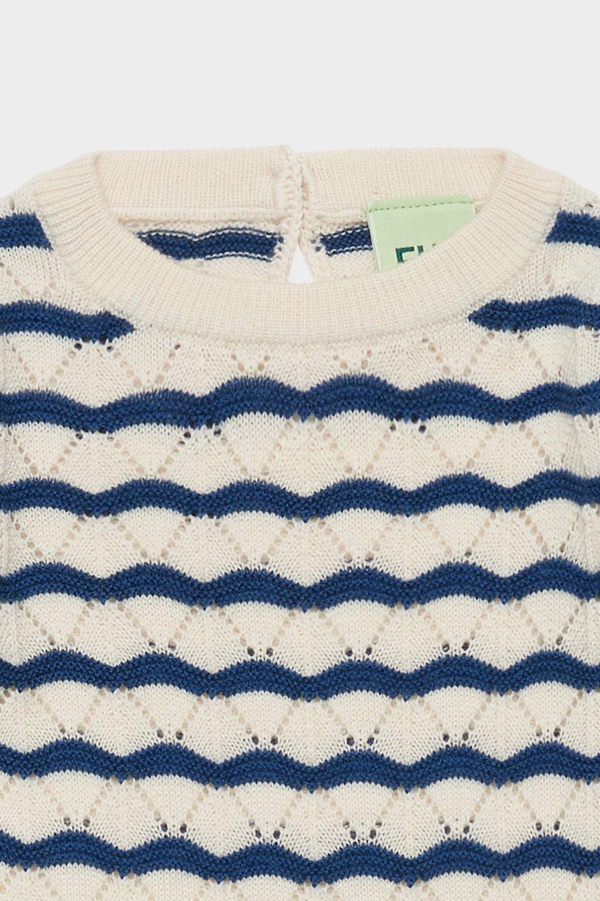 Baby Pointelle Pullover von Fub, 62-92, Farbe: ecru/deep indigo